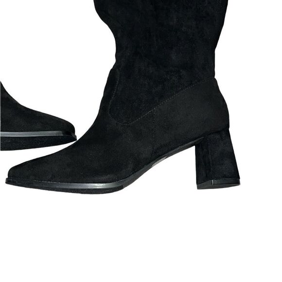 FTF Over-The-Knee Wide-Width/Wide-Calf Faux-Suede Black Boots Size 10WW - Picture 11 of 16